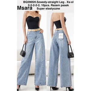 Jeansy szerokie nogawki Msara  XS-XL