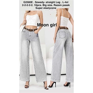 Jeansy szerokie nogawki Big Size  L-4XL