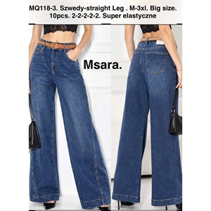 Jeansy szerokie nogawki Big Size  M-3XL