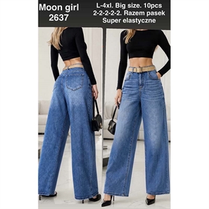 Jeansy szerokie nogawki Big Size  L-4XL