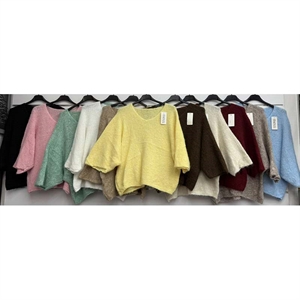 Sweter damski z dekoltem w serek