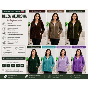 Bluza welurowa damska produkt Polski  L-4XL