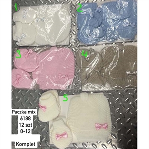 Komplet Czapka + Rękawiczki produkt Turecki  0-12M