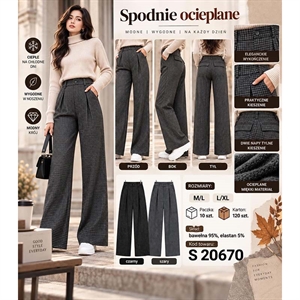 Spodnie szerokie nogawki ocieplane  M/L-L/XL