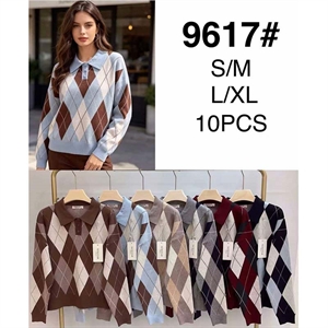 Sweter damski z dekoltem w serek  S/M-L/XL