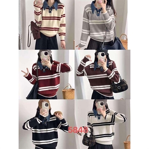 Sweter damski z dekoltem w serek