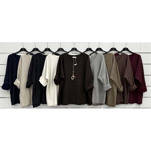 Sweter damski z dekoltem w serek