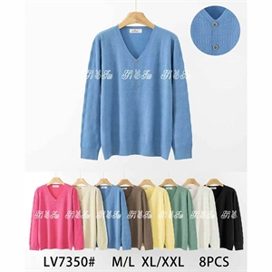 Sweter damski z dekoltem w serek  M/L-XL/2XL