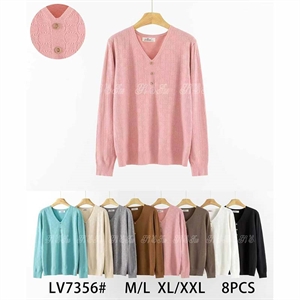 Sweter damski z dekoltem w serek  M/L-XL/2XL