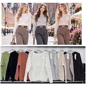 Sweter damski okrągły
