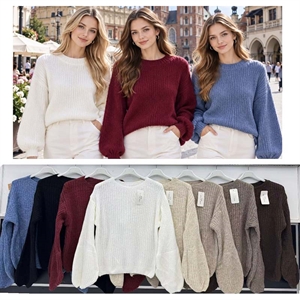 Sweter damski okrągły