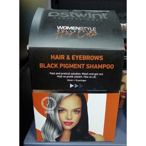 Czarny pigmentowy szampon do włosów dla kobiet