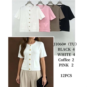 Sweter damski zapinany na guziki z krótkimi rękawami