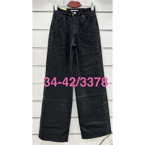 Jeansy szerokie nogawki z cekinami  34-42