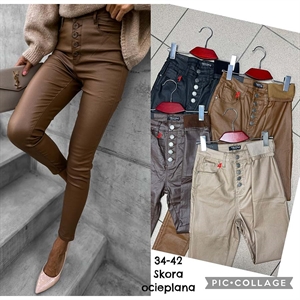 Ocieplane spodnie ze sztucznej skóry  34-42