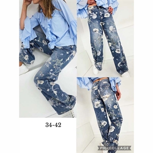 Jeansy szerokie nogawki  34-42