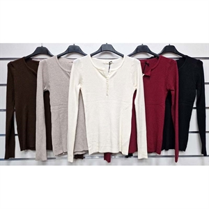 Sweter damski z dekoltem w serek