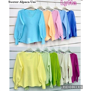 Sweter damski z dekoltem w serek