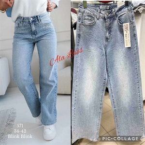 Jeansy szerokie nogawki  34-42