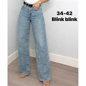 Jeansy szerokie nogawki  34-42