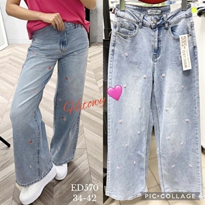 Jeansy szerokie nogawki  34-42