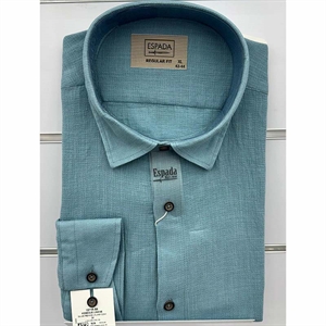 Koszula Ala len na kołnierzu długi rękaw krój Fegular fit produkt Turecki L-3XL