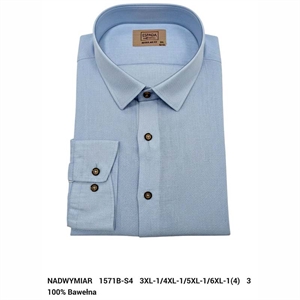 Koszula Ala len na kołnierzu długi rękaw krój Fegular fit produkt Turecki 3XL-6XL