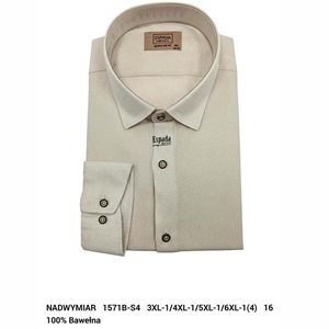 Koszula Ala len na kołnierzu długi rękaw krój Fegular fit produkt Turecki 3XL-6XL