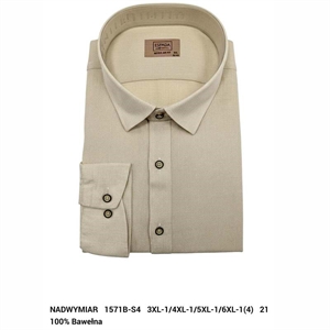 Koszula Ala len na kołnierzu długi rękaw krój Fegular fit produkt Turecki 3XL-6XL