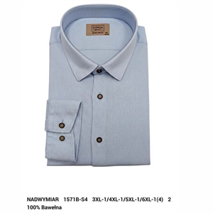 Koszula Ala len na kołnierzu długi rękaw krój Fegular fit produkt Turecki 3XL-6XL