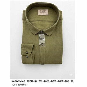 Koszula Ala len na kołnierzu długi rękaw krój Fegular fit produkt Turecki 3XL-6XL