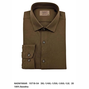 Koszula Ala len na kołnierzu długi rękaw krój Fegular fit produkt Turecki 3XL-6XL