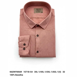 Koszula Ala len na kołnierzu długi rękaw krój Fegular fit produkt Turecki 3XL-6XL