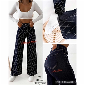 Jeansy szerokie nogawki  34-42