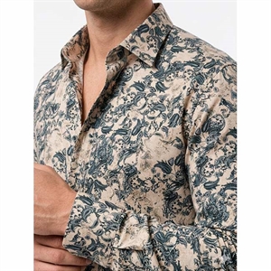 Koszula męska cyfrowy nadruk krój slim fit produkt Turecki  M-2XL