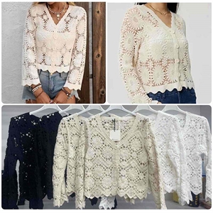 Sweter damski z dekoltem w serek