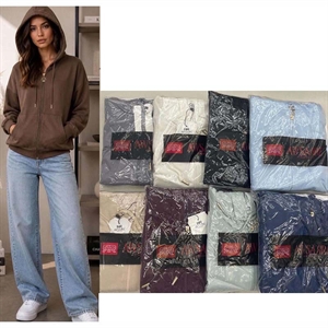 Bluza damska rozpinana na zamek z kapturem produkt Turecki