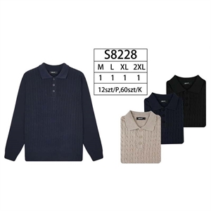 Sweter męski z kołnierzykiem  M-2XL
