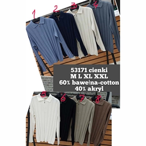 Sweter męski cienki na pół suwak produkt Turecki  M-2XL