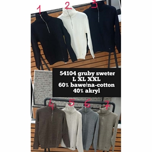 Sweter męski gruby na pół suwak produkt Turecki  L-2XL