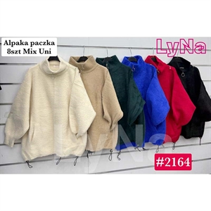 Sweter damski z alpaki zapinany na zamek