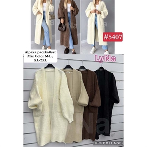 Płaszcz sweterkowy damski z alpaki  M-L/XL-2XL