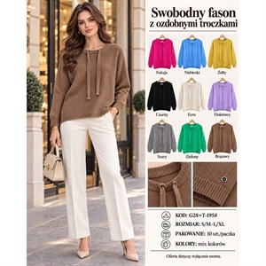 Sweter damski okrągły  S/M-L/XL