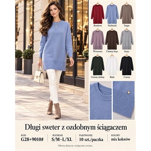 Tunika sweterkowa damska okrągła  S/M-L/XL