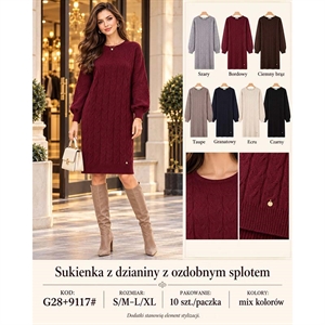 Okrągła sukienka sweterkowa damska  S/M-L/XL