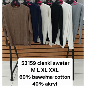 Sweter cienki męski okrągły produkt Turecki  M-2XL