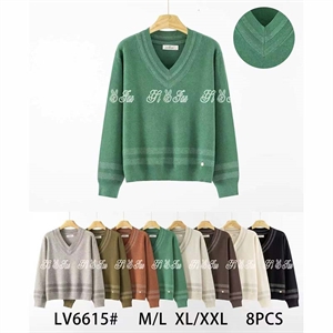 Sweter damski z dekoltem w serek  M/L-XL/2XL