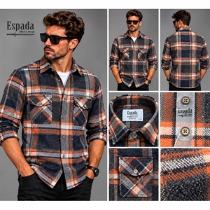 Koszula męska cieplejsza flanelowa krój slim fit produkt Turecki  M-3XL