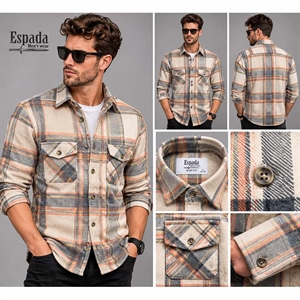 Koszula męska cieplejsza flanelowa krój slim fit produkt Turecki  M-3XL