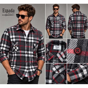 Koszula męska cieplejsza flanelowa krój slim fit produkt Turecki  M-3XL